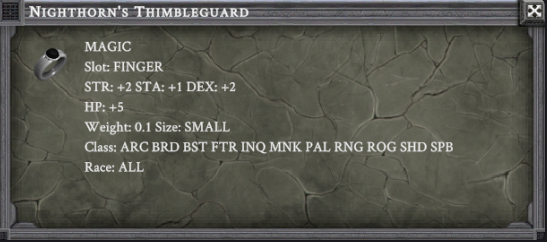 NIGHTHORN'S THIMBLEGUARD item card